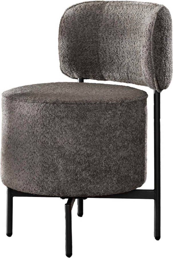 Fraaai Tobias draaibare eetkamerstoel bouclé grijs