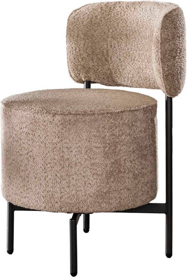 Fraaai Tobias draaibare eetkamerstoel bouclé zand