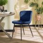 Fraaai Valencia eetkamerstoel velvet blauw (Set van 4) - Thumbnail 2