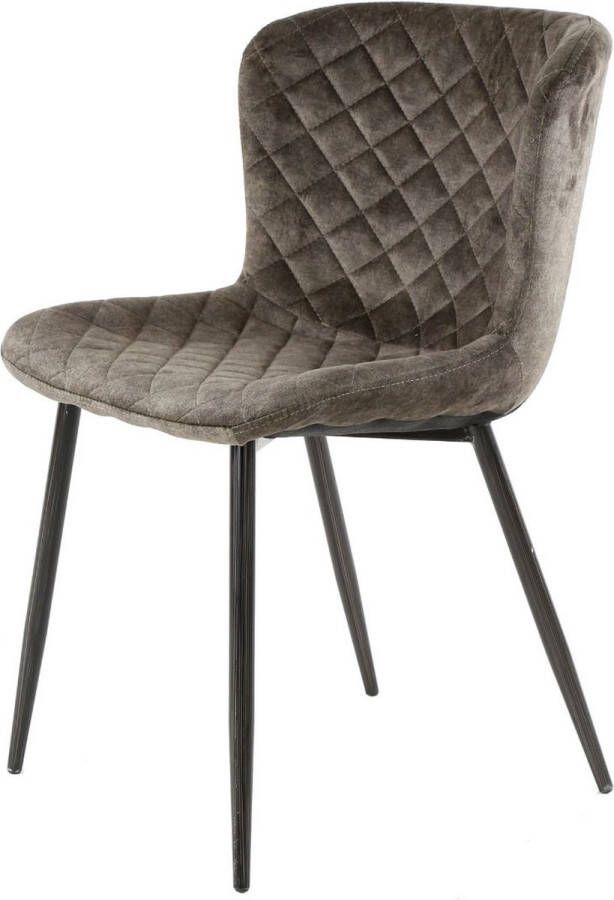 Fraaai (Set van 4) Valencia eetkamerstoel velvet taupe