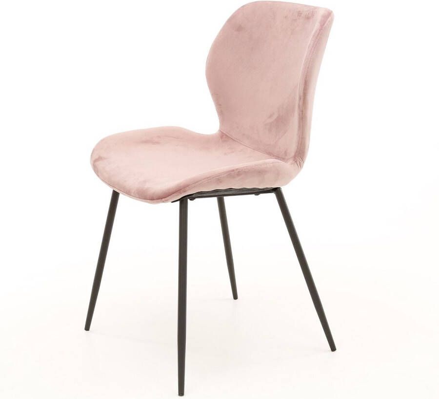 Fraaai Verona eetkamerstoel velvet roze (Set van 4) - Foto 2