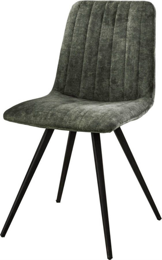 Fraaai Victor eetkamerstoel velvet mosgroen (Set van 4)