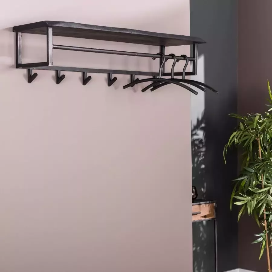 Fraaai Yucon kapstok zwart 6 haken
