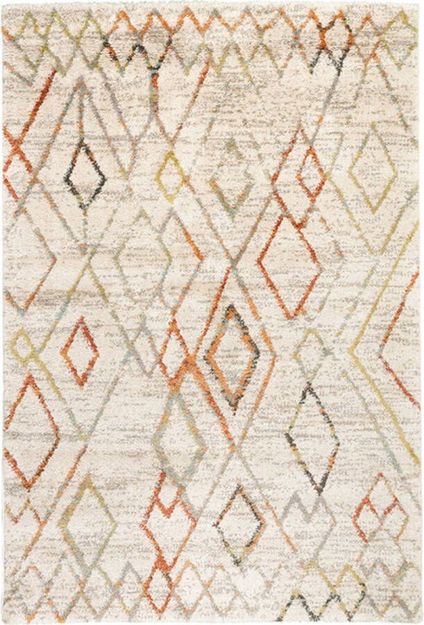 Fraai Hoogpolig vloerkleed Blend Diamond Terra 80x150cm