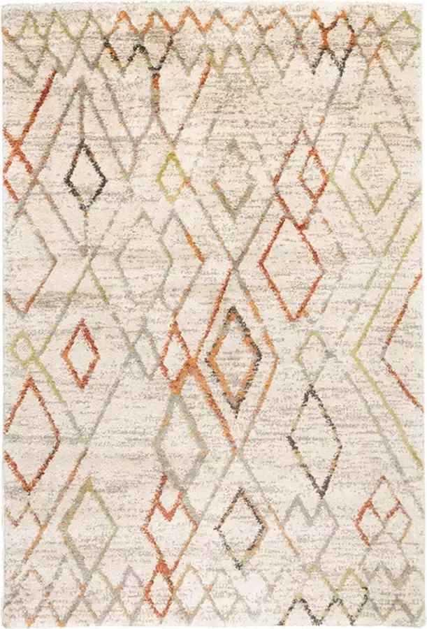Fraai Hoogpolig vloerkleed Blend Diamond Terra 80x150cm
