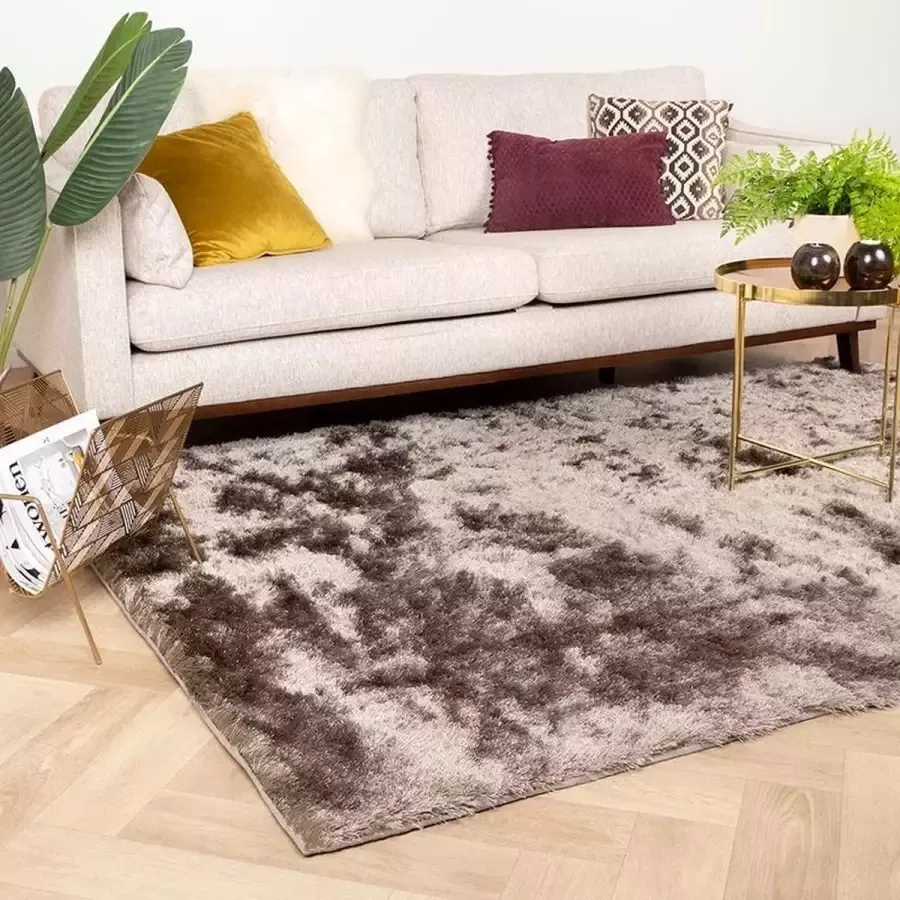 Fraai Hoogpolig vloerkleed Glorious Zilver Grijs 200x290cm