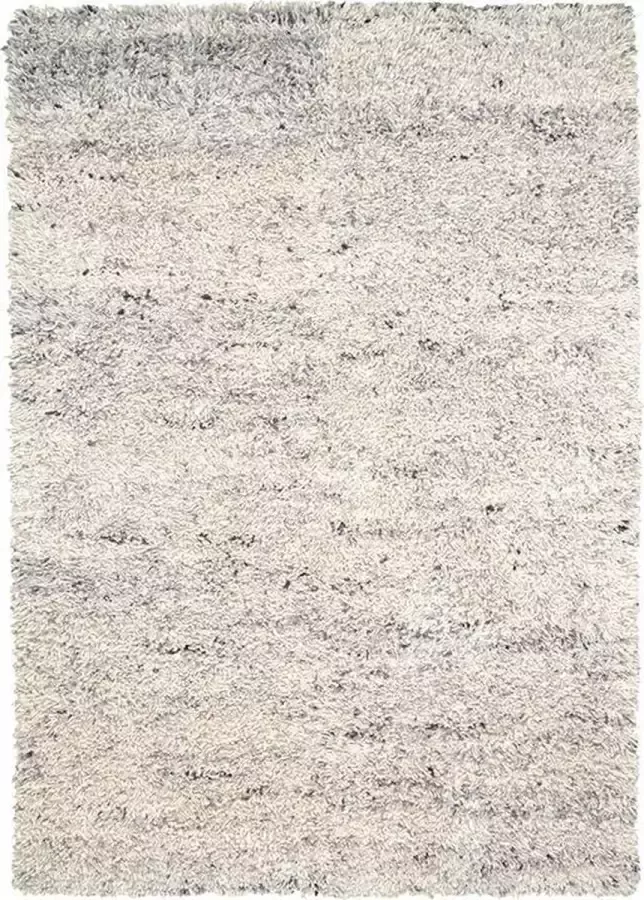 Fraai Hoogpolig Wollen vloerkleed Royal Creme Grijs Gemeleerd 200x290cm