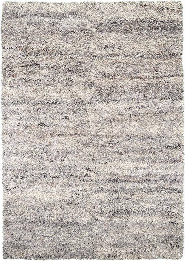 Fraai Hoogpolig Wollen vloerkleed Royal Licht Grijs Gemeleerd 200x290cm