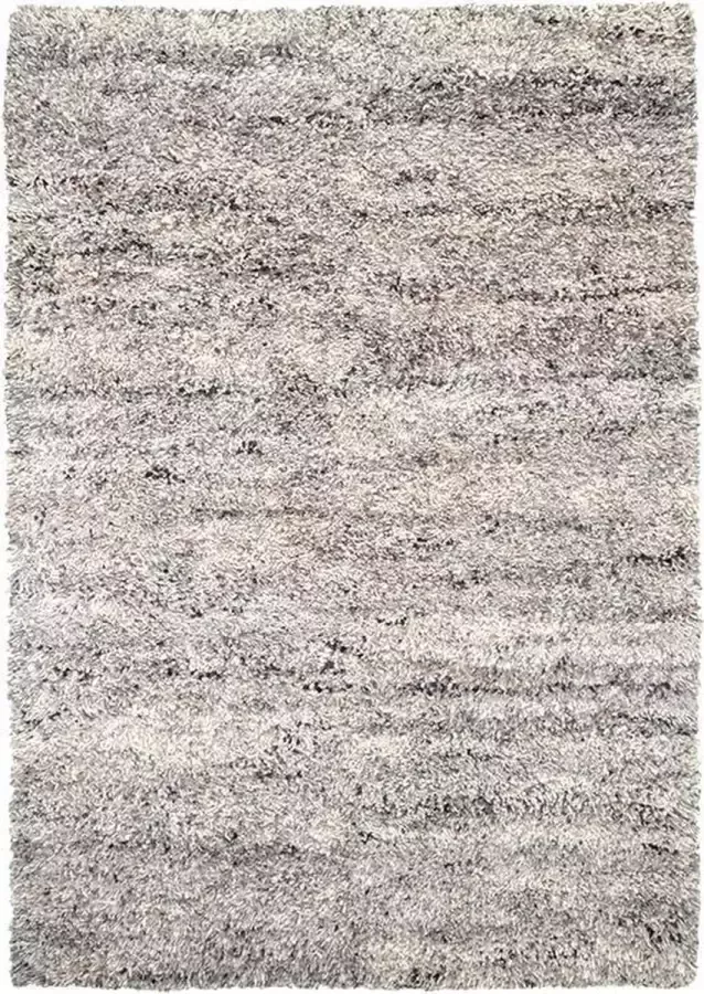 Fraai Hoogpolig Wollen vloerkleed Royal Licht Grijs Gemeleerd 200x290cm