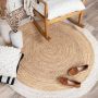 Fraai Jute vloerkleed Fair Rond naturel wit Ø 175cm - Thumbnail 2