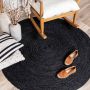 Fraai Jute vloerkleed Fair Rond zwart Ø 140cm - Thumbnail 2