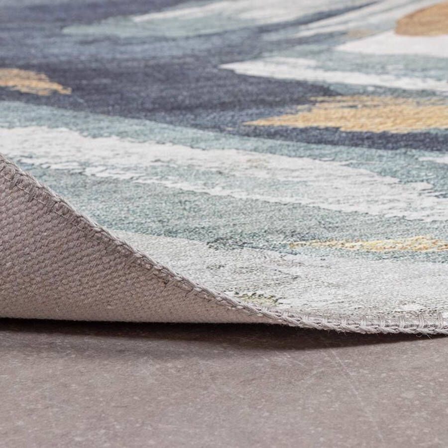 Fraai Modern vloerkleed Strong Brush Blauw Geel 160x230cm