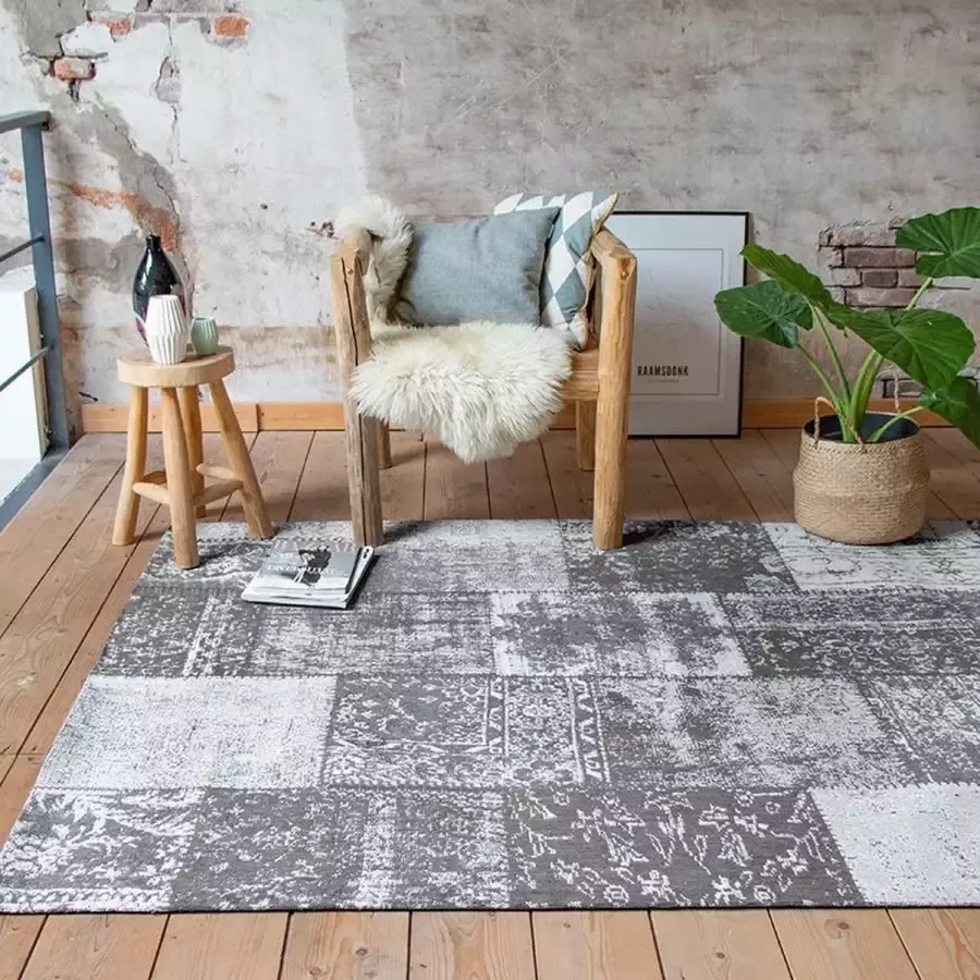 Fraai Patchwork vloerkleed Dreams Grijs 140x200cm