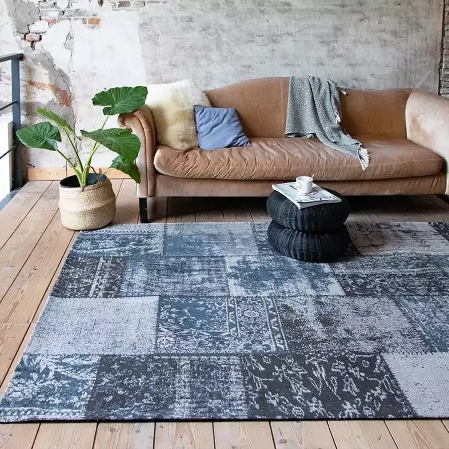 Fraai Patchwork vloerkleed Dreams Grijs Blauw 240x340cm