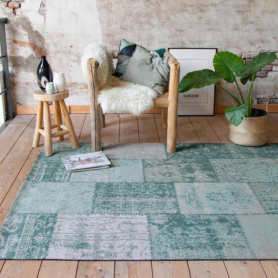 Fraai Patchwork vloerkleed Dreams Mint Turquoise 160x240cm