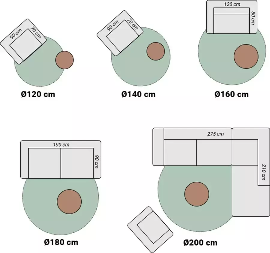 Fraai Rond Berber vloerkleed Aicha Grijs Ø240cm
