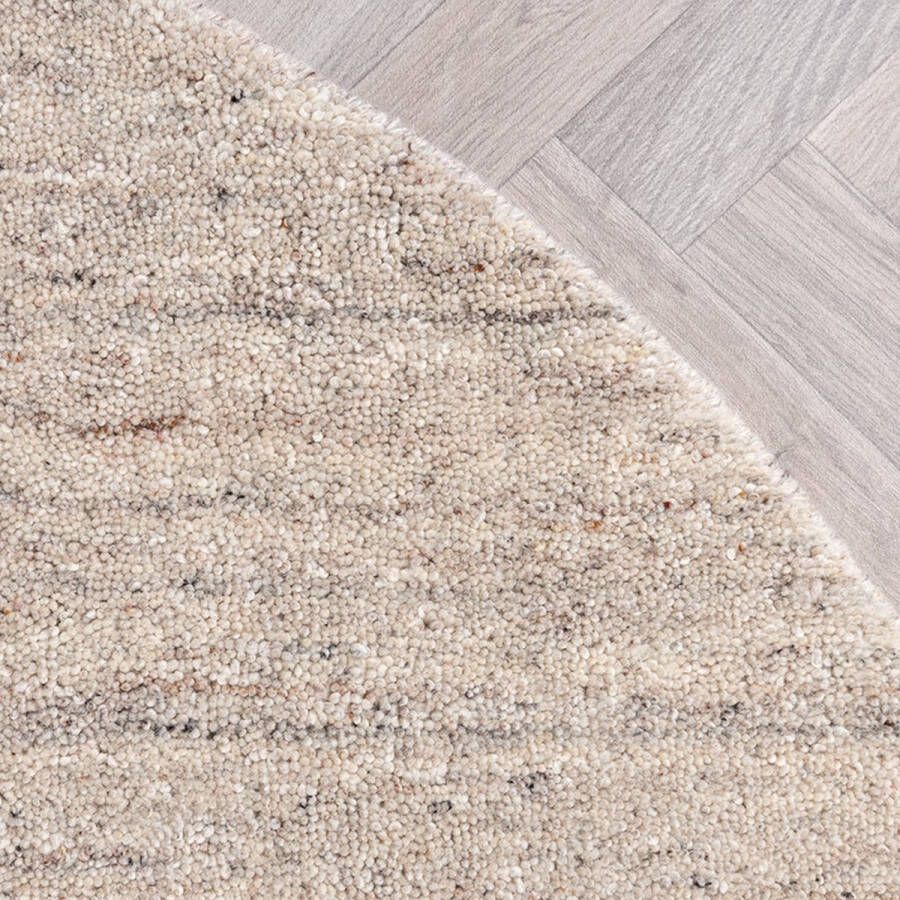 Fraai Rond Berber vloerkleed Aicha Taupe Ø160cm