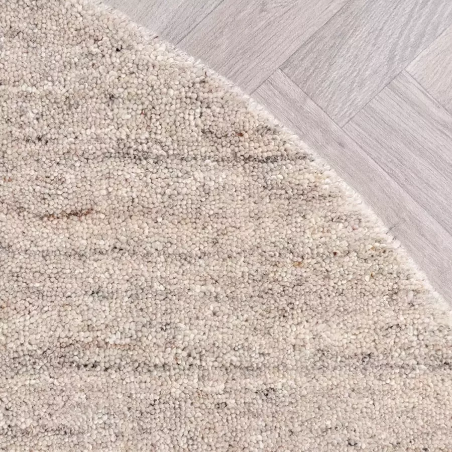 Fraai Rond Berber vloerkleed Aicha Taupe Ø160cm
