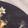 Fraai Rond bloemen vloerkleed Florine Zwart Blauw Ø120cm - Thumbnail 2
