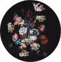 Fraai Rond bloemen vloerkleed Florine Zwart Blauw Ø120cm - Thumbnail 1