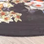 Fraai Rond bloemen vloerkleed Florine Zwart Blauw Ø200cm - Thumbnail 1