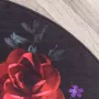 Fraai Rond bloemen vloerkleed Florine Zwart Roze Ø160cm - Thumbnail 2