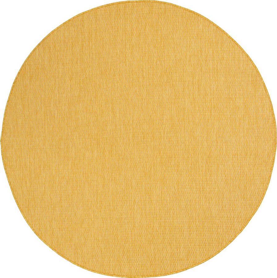 Fraai Rond buitenkleed Costa Okergeel Ø 120cm