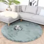 Fraai Rond Hoogpolig vloerkleed Comfy Blauw Groen Ø 120cm - Thumbnail 1