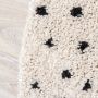 Fraai Rond hoogpolig vloerkleed Grand Dots Creme Zwart Ø 120cm - Thumbnail 2