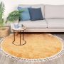 Fraai Rond hoogpolig vloerkleed Lofty Fringe Geel Ø 150cm - Thumbnail 2