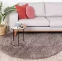 Fraai Rond hoogpolig vloerkleed Lofty Taupe Ø 200cm - Thumbnail 1