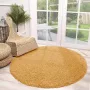 Fraai Rond Hoogpolig vloerkleed Solid Geel Ø 150cm - Thumbnail 2
