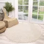 Fraai Rond Hoogpolig vloerkleed Solid Wit Ø 100cm - Thumbnail 1