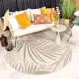 Fraai Rond jute buitenkleed Nomad Leaves Creme Ø 120cm - Thumbnail 2
