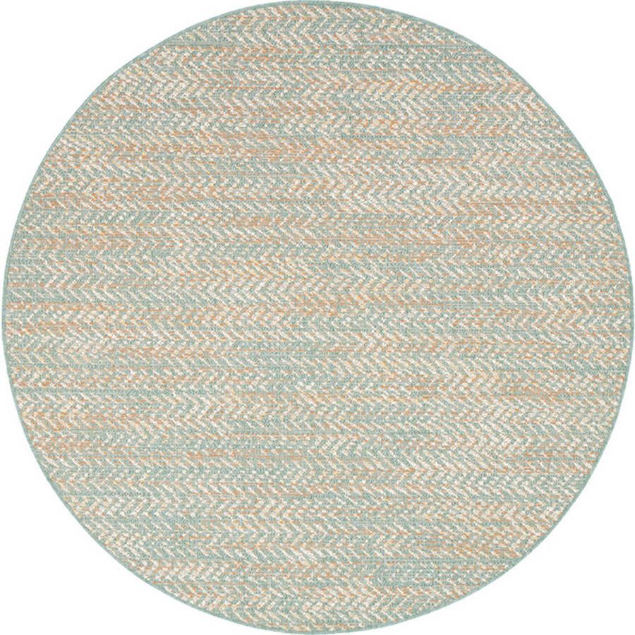 Fraai Rond modern buitenkleed Playa Aztec Groen Ø 120cm