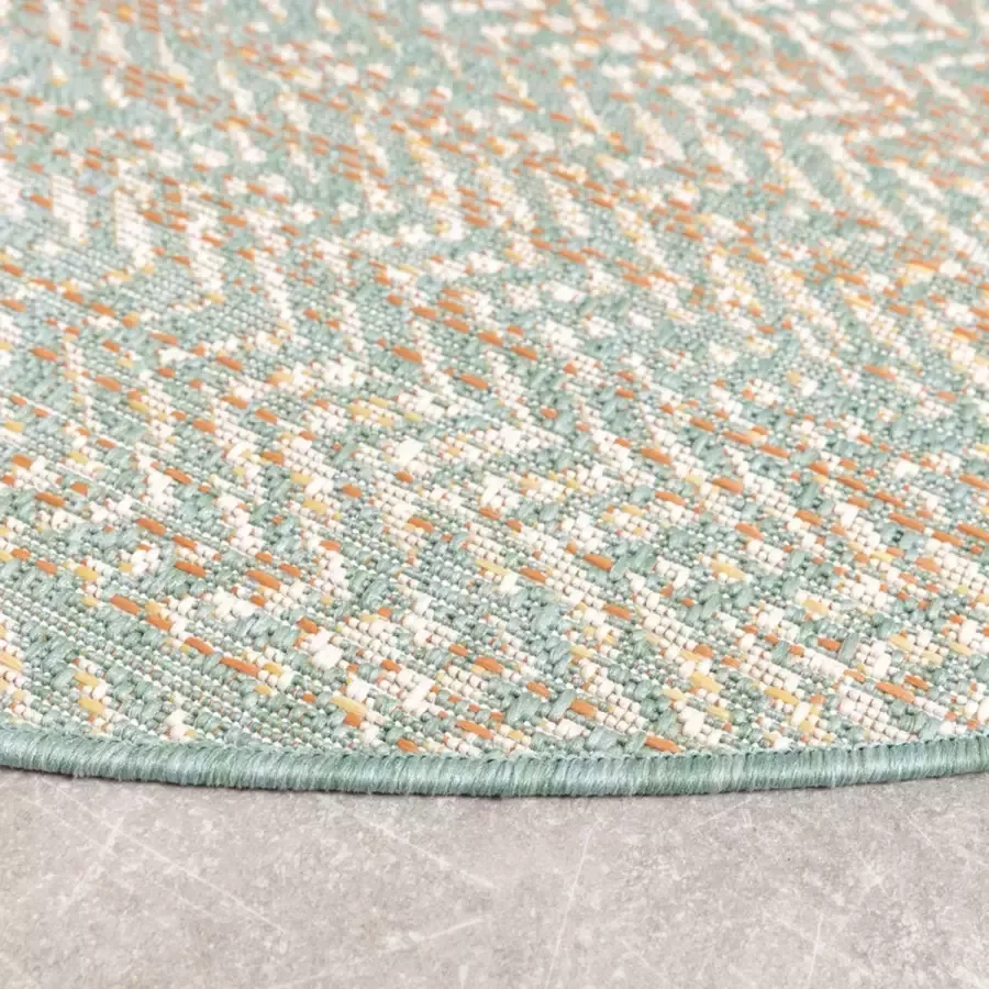 Fraai Rond modern buitenkleed Playa Aztec Groen Ø 160cm