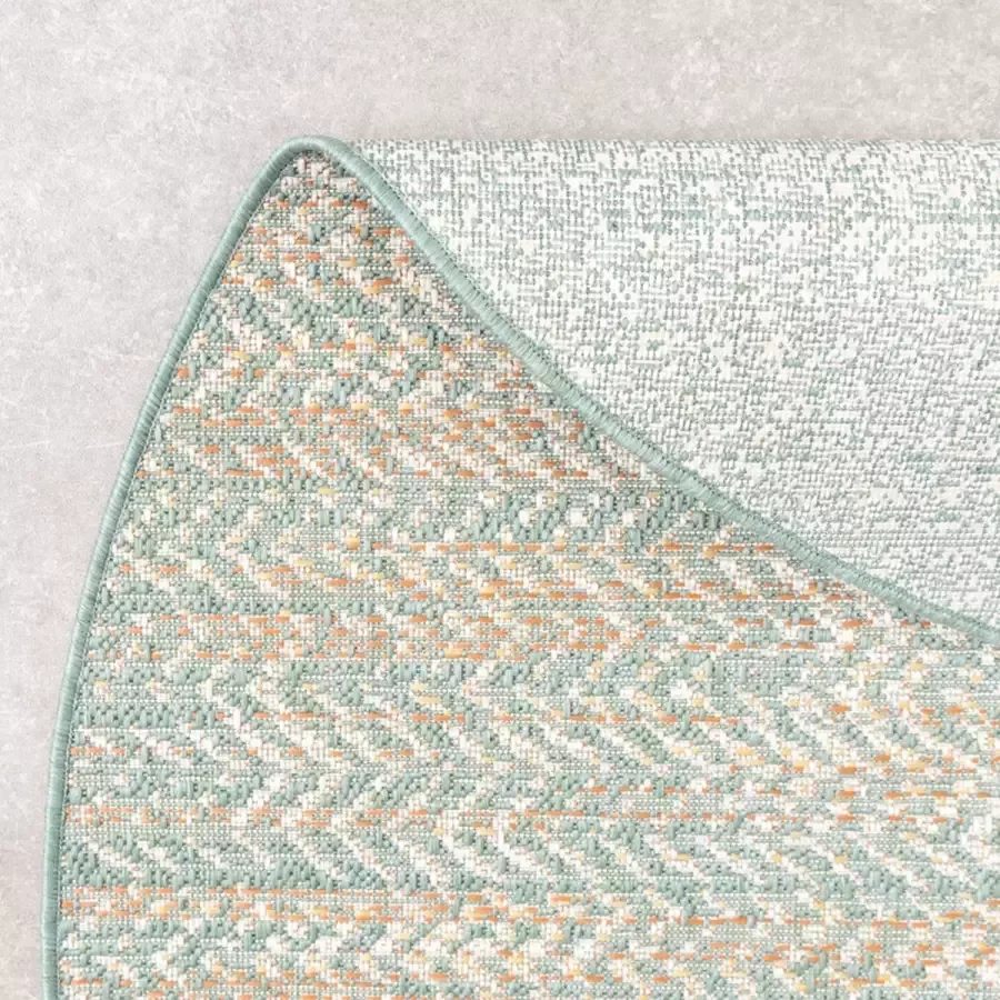 Fraai Rond modern buitenkleed Playa Aztec Groen Ø 240cm