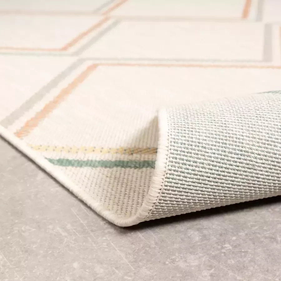 Fraai Rond modern buitenkleed Playa Pattern Creme Ø 160cm