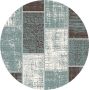 Fraai Rond patchwork vloerkleed Spring Groen Grijs Ø 100cm - Thumbnail 2