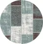 Fraai Rond patchwork vloerkleed Spring Groen Grijs Ø 100cm - Thumbnail 1