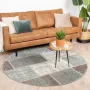 Fraai Rond patchwork vloerkleed Spring Groen Grijs Ø 120cm - Thumbnail 1