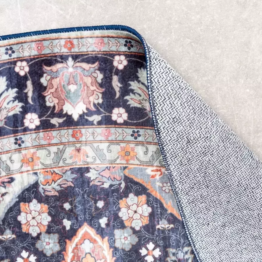 Fraai Rond vintage vloerkleed Imagine Oriental Blauw Ø 200cm