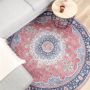 Fraai Rond vintage vloerkleed Lily Medaillon Rood Roze Ø 160cm - Thumbnail 1