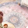 Fraai Rond vintage vloerkleed Lily Medaillon Roze Ø 140cm - Thumbnail 1