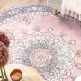 Fraai Rond vintage vloerkleed Lily Medaillon Roze Ø 200cm - Thumbnail 1