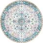 Fraai Rond vintage vloerkleed Lily Oriental Blauw Roze Ø 200cm - Thumbnail 1