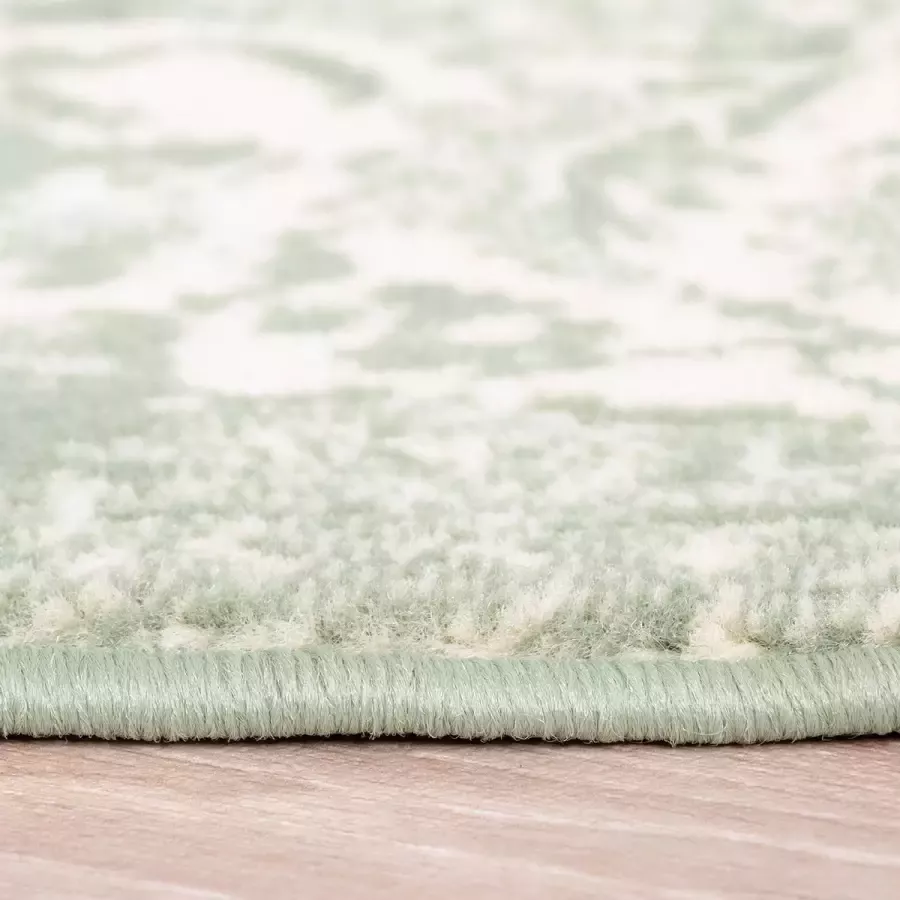 Fraai Rond vintage vloerkleed Wonder Groen Ø 100cm