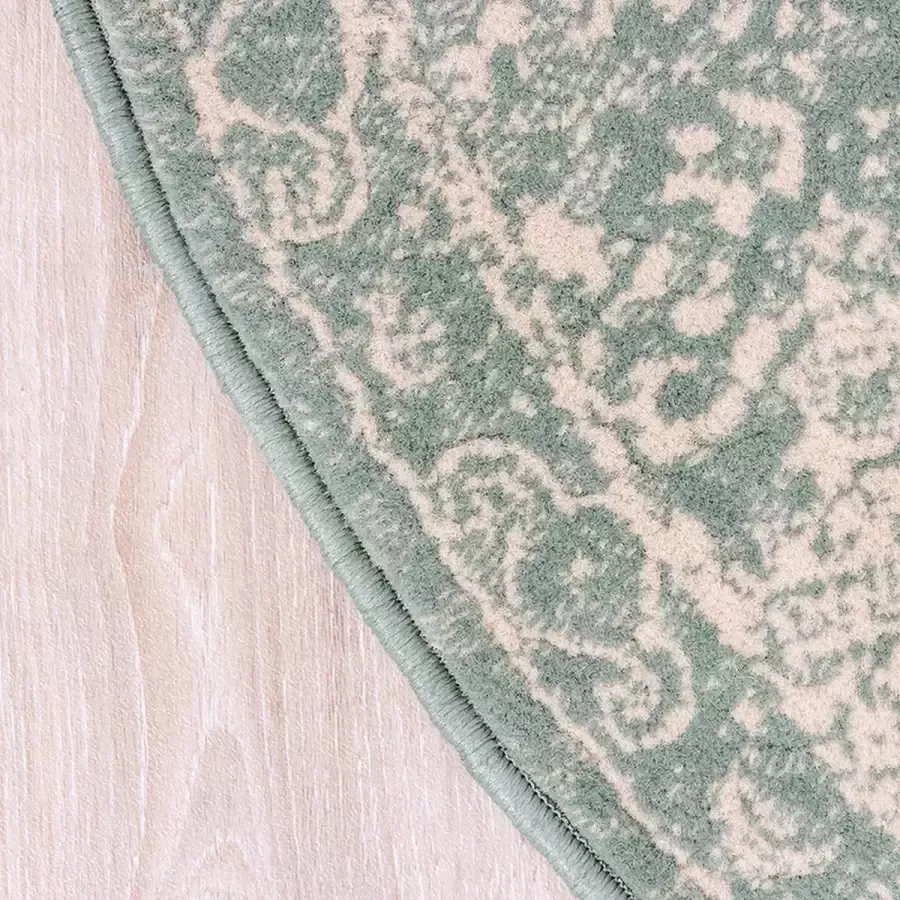 Fraai Rond vintage vloerkleed Wonder Oriental Groen Ø 220cm