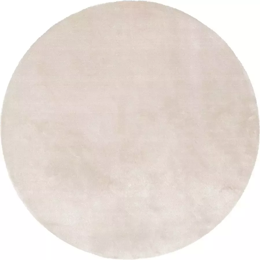 Fraai Rond wasbaar viscose vloerkleed Vive Creme Ø 120cm