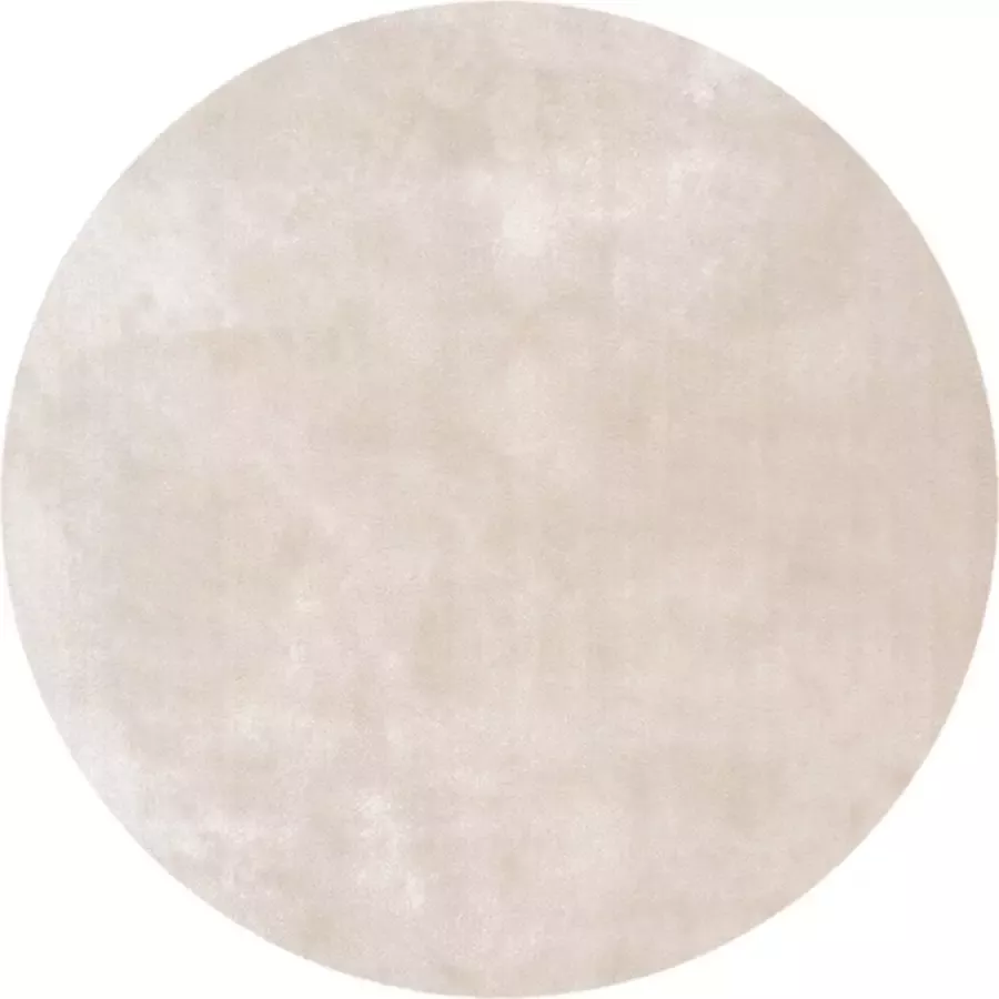 Fraai Rond wasbaar viscose vloerkleed Vive Creme Ø 160cm